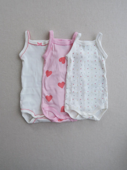 Petit Bateau - 3-pack body - White/navy/hearts