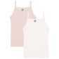 Petit Bateau - 2-pak undertrøje - Rosa/hvid