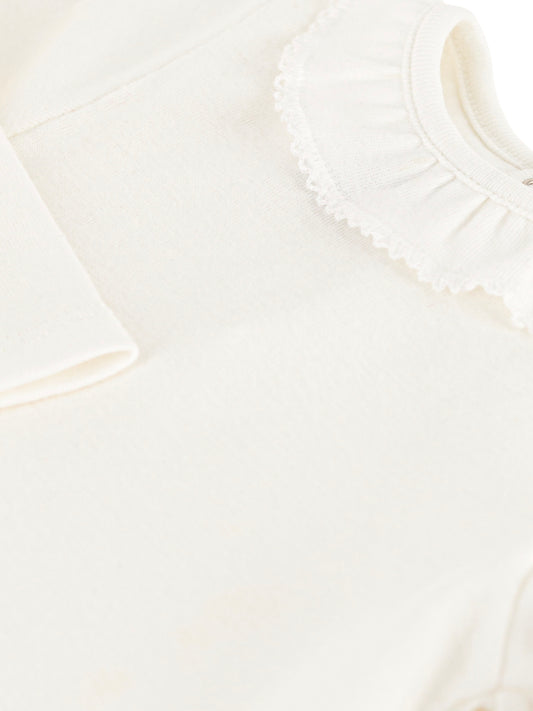 Petit Bateau - Body m. flæse - Hvid