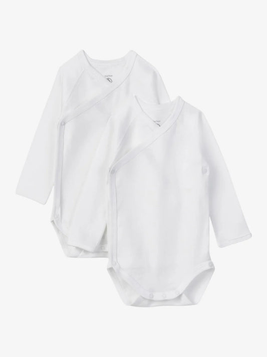 Petit Bateau - 2-pak wrap body - Hvid