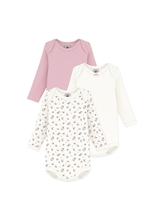 Petit Bateau - 3-pack body - White/navy/hearts