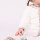 Petit Bateau - Natdragt - Hvid m. blomstrede kanter