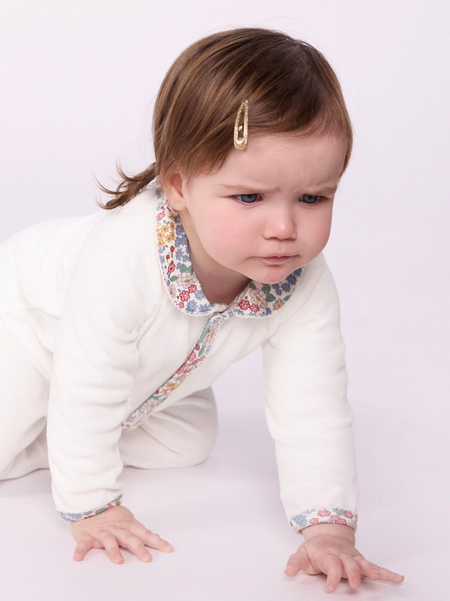 Petit Bateau - Sleepsuit - White w. flower details
