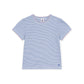 Petit Bateau - T-shirt - Blå m. lyserød kant