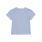 Petit Bateau - T-shirt - Blå m. lyserød kant