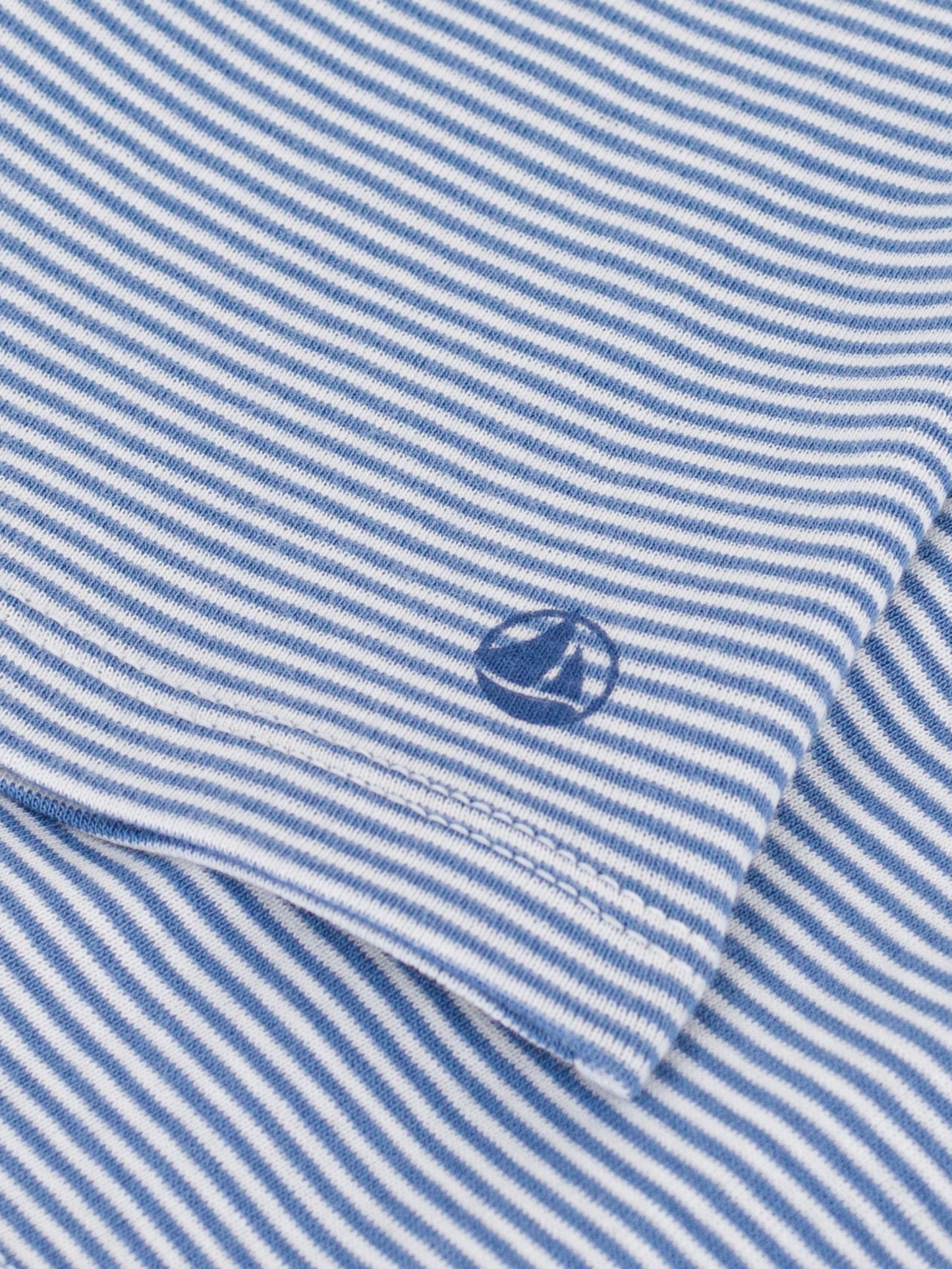 Petit Bateau - Tee - Blue w. pink stitching