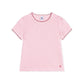 Petit Bateau - T-shirt - Lyserød m. rød kant