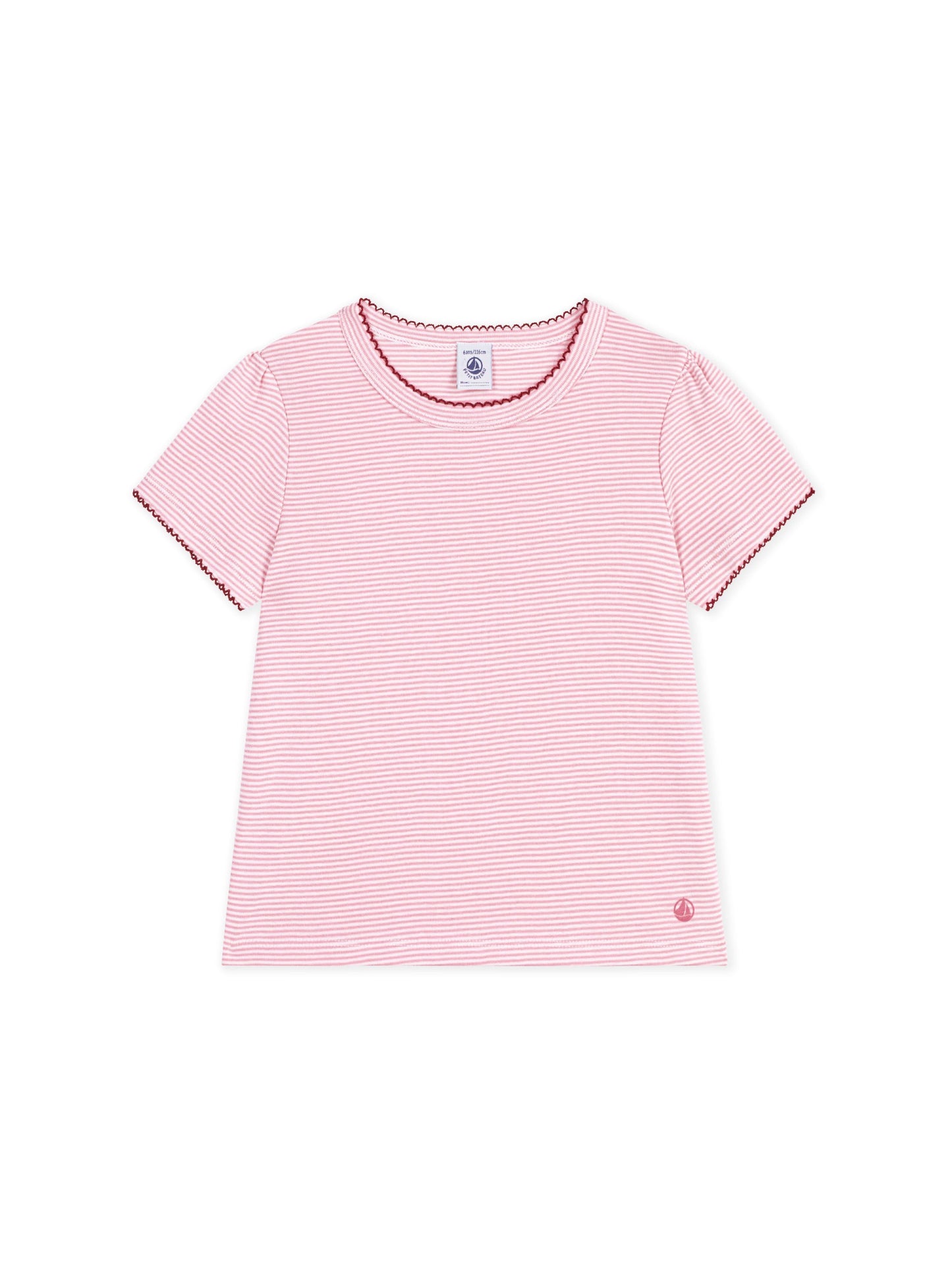 Petit Bateau - Tee & shorts - Pink w. red stitching