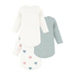 Petit Bateau - 3-pak body - Hvid/stribet/hjerter