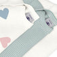 Petit Bateau - 3-pak body - Hvid/stribet/hjerter