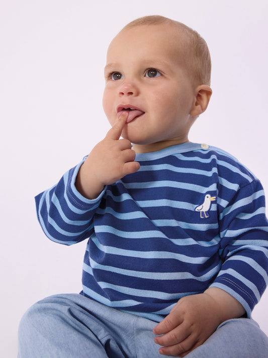 Petit Bateau - Bluse - Blå/navy striber