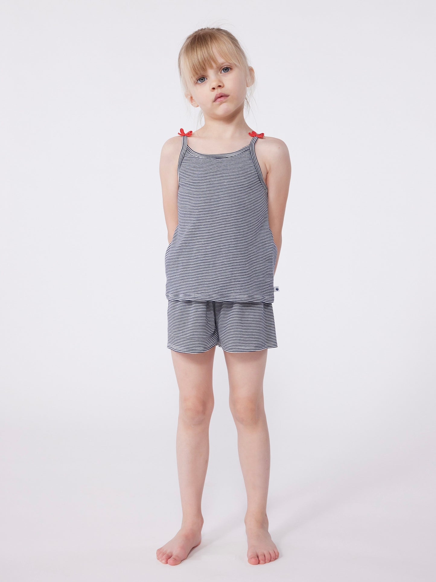 Petit Bateau - Tee & pants - Navy/white stripe