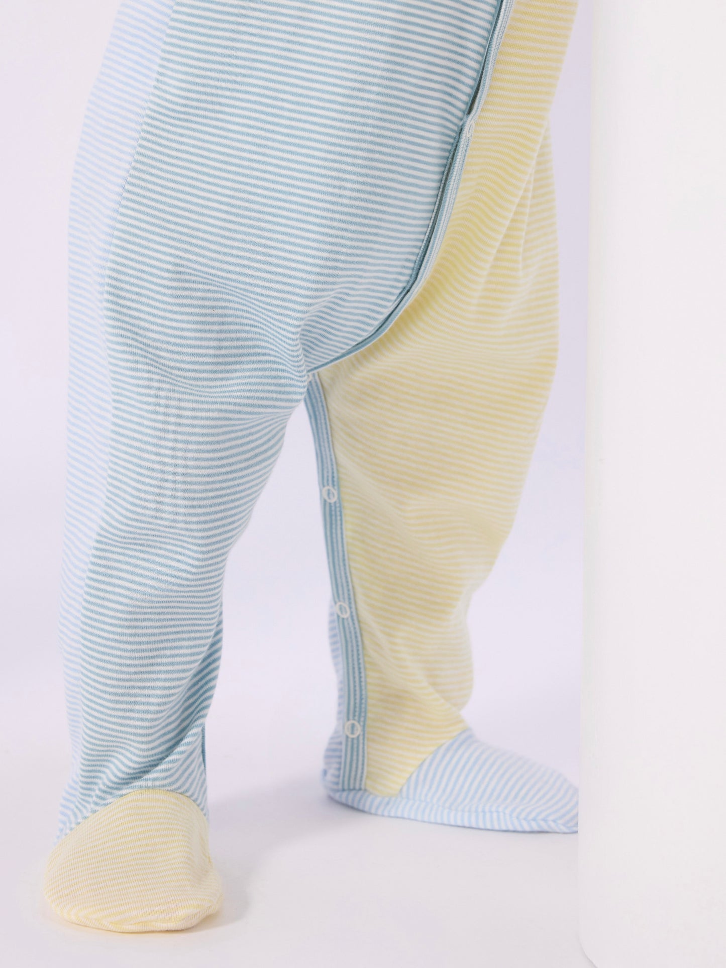 Petit Bateau - Sleepsuit - Green/white stripe