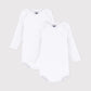 Petit Bateau - 2-pak body med lange ærmer - Hvid