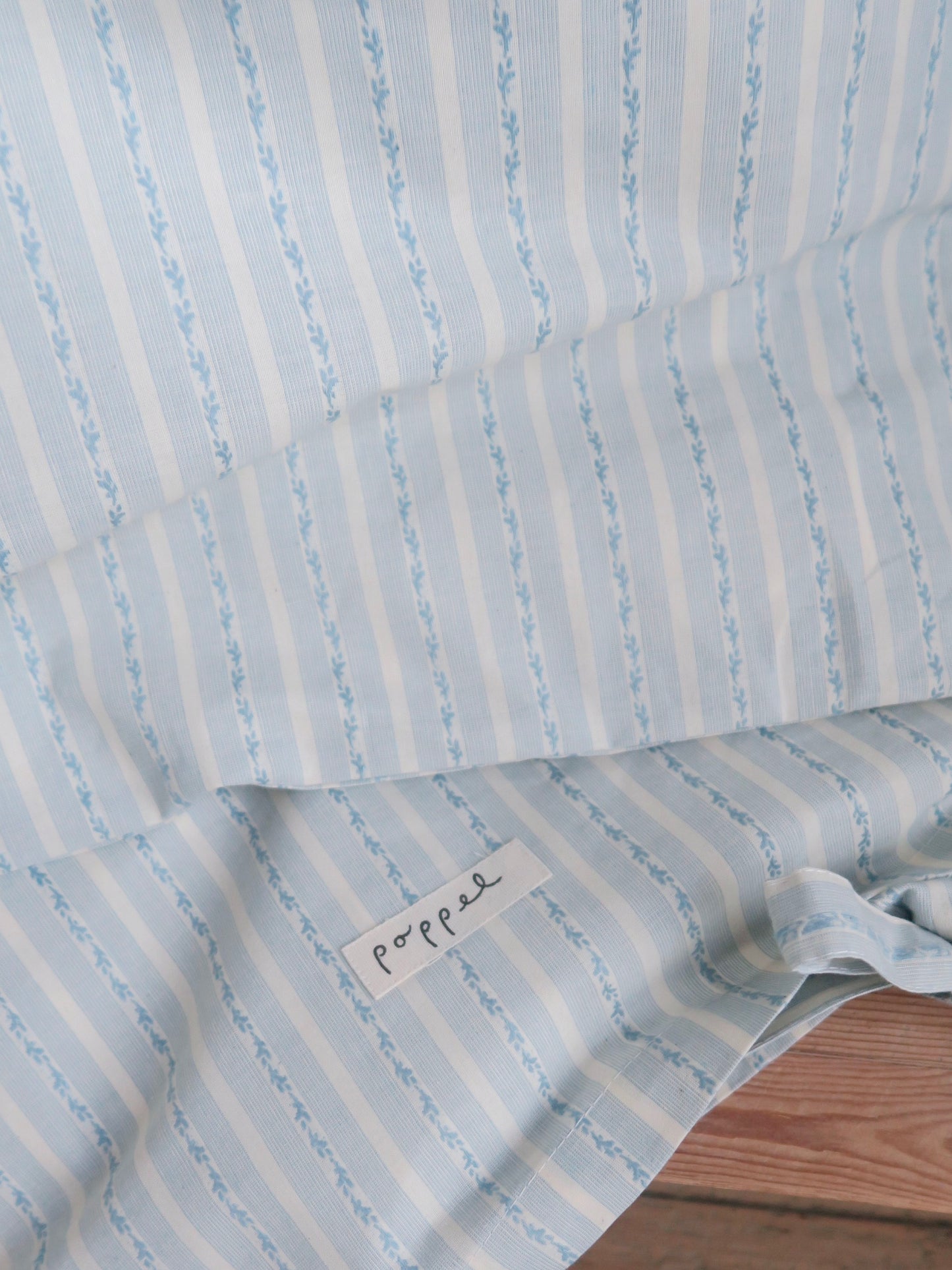 Poppel - Baby dynebetræk - Blue Jacquard