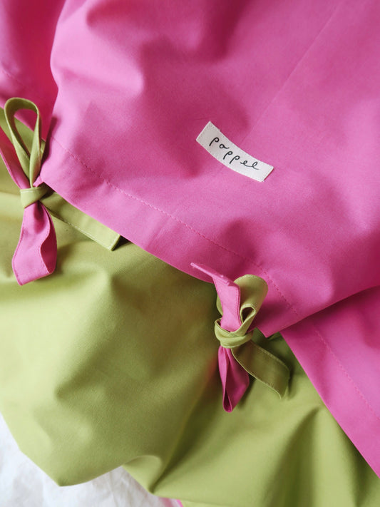 Poppel - Baby dynebetræk - Lime/Cerise