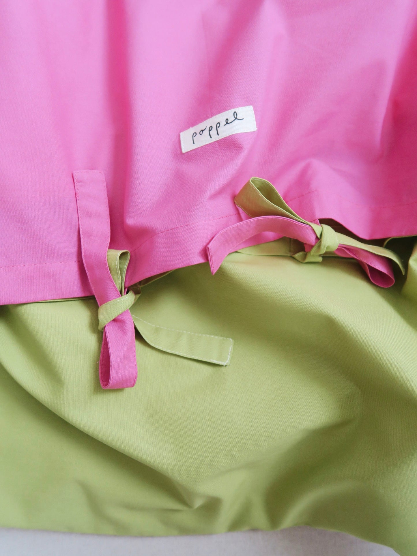 Poppel - Baby dynebetræk - Lime/Cerise