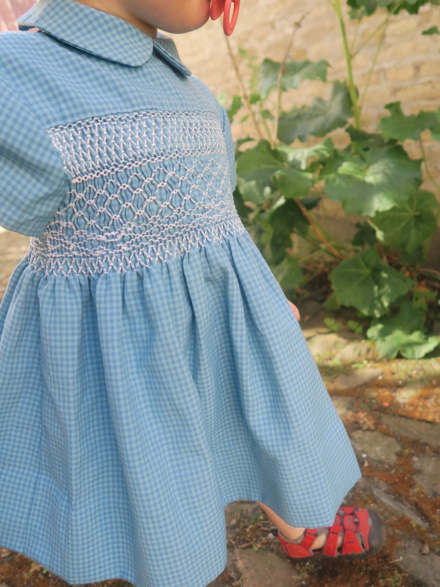 Poppel Pre-loved - Ternet kjole m. smock - str. 1-2 år