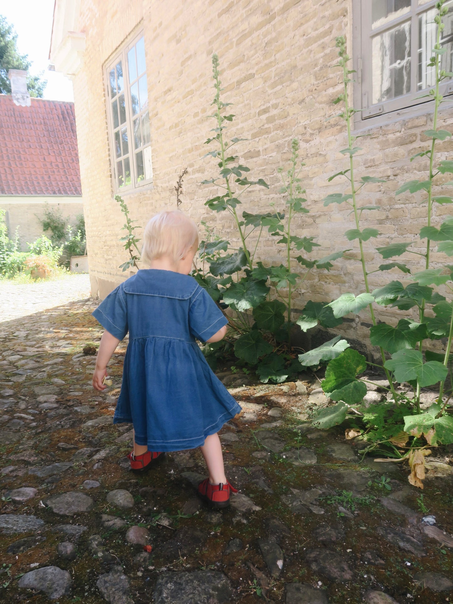 Poppel Pre-loved - Denimkjole m. krave - str. 86