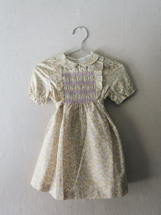 Poppel Pre-loved - Blomstret kjole m. smock - str. 3 år