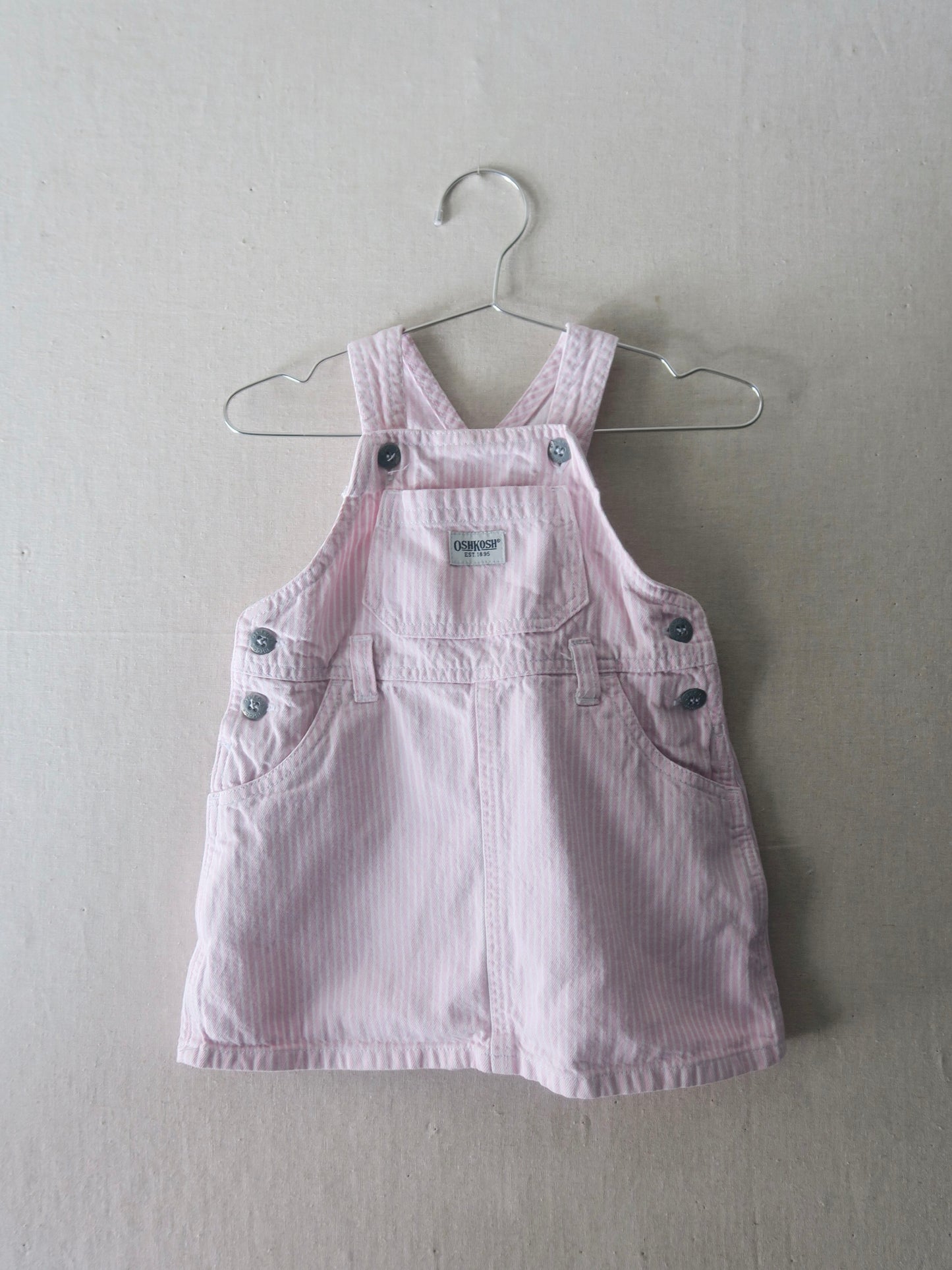 Poppel Pre-loved - OshKosh spencerkjole pink/hvis strib - 2 år