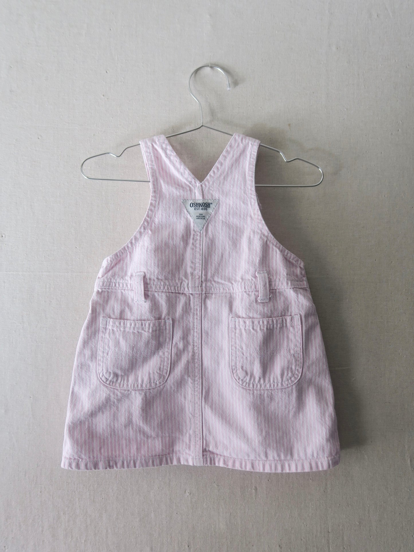 Poppel Pre-loved - OshKosh spencerkjole pink/hvis strib - 2 år