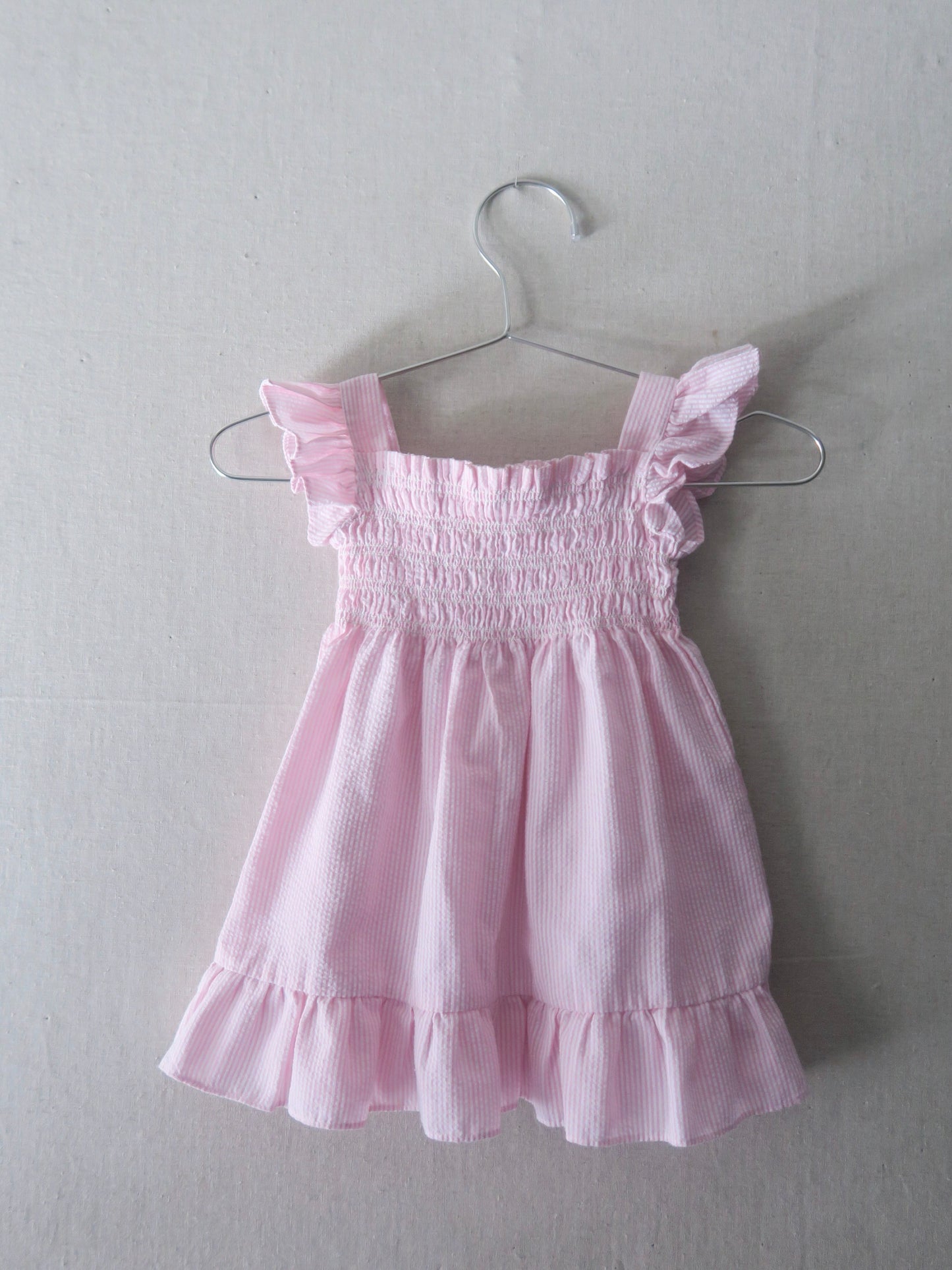Poppel Pre-loved - Stribet kjole m. smock - str. 80