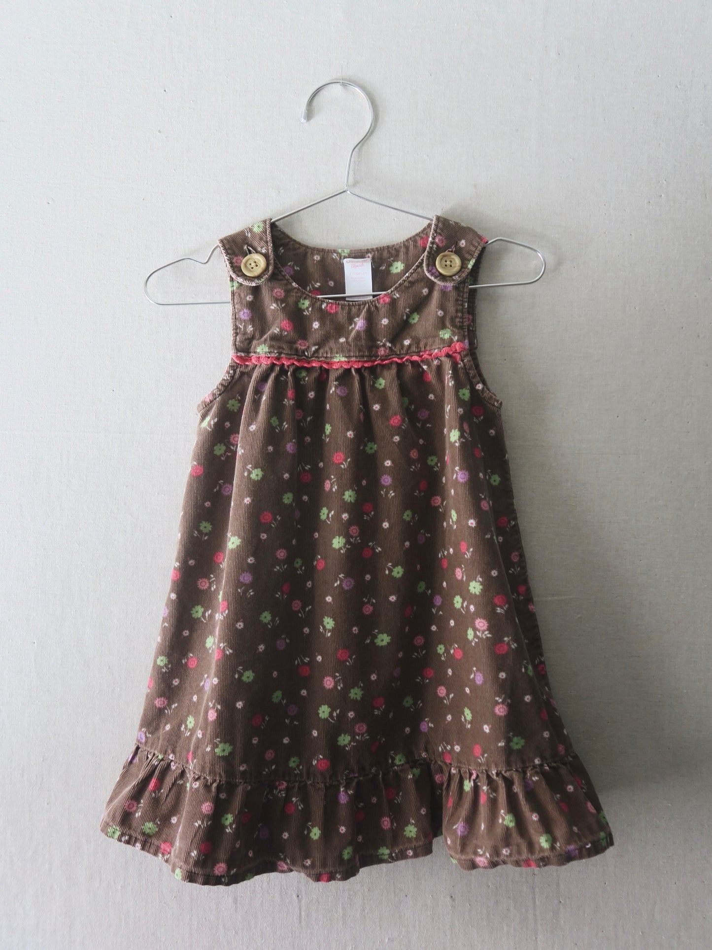 Poppel Pre-loved - OshKosh kjole i fløjl - str. 2 år
