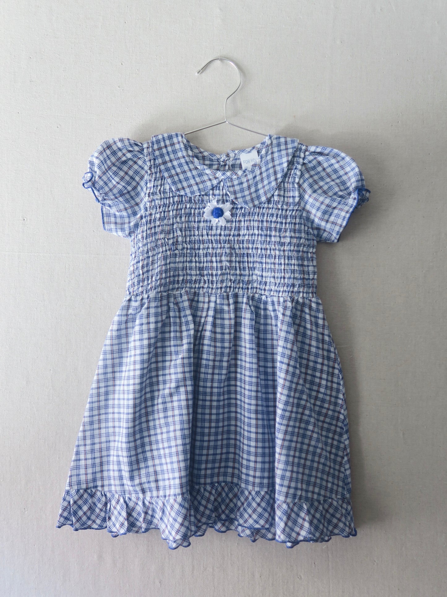Poppel Pre-loved - Ternet kjole m. blomst - str. 104