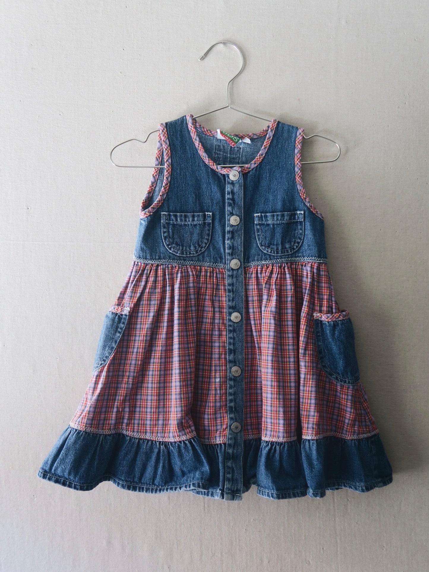 Poppel Pre-loved - Denim kjole m. tern - str. 1,5-2 år