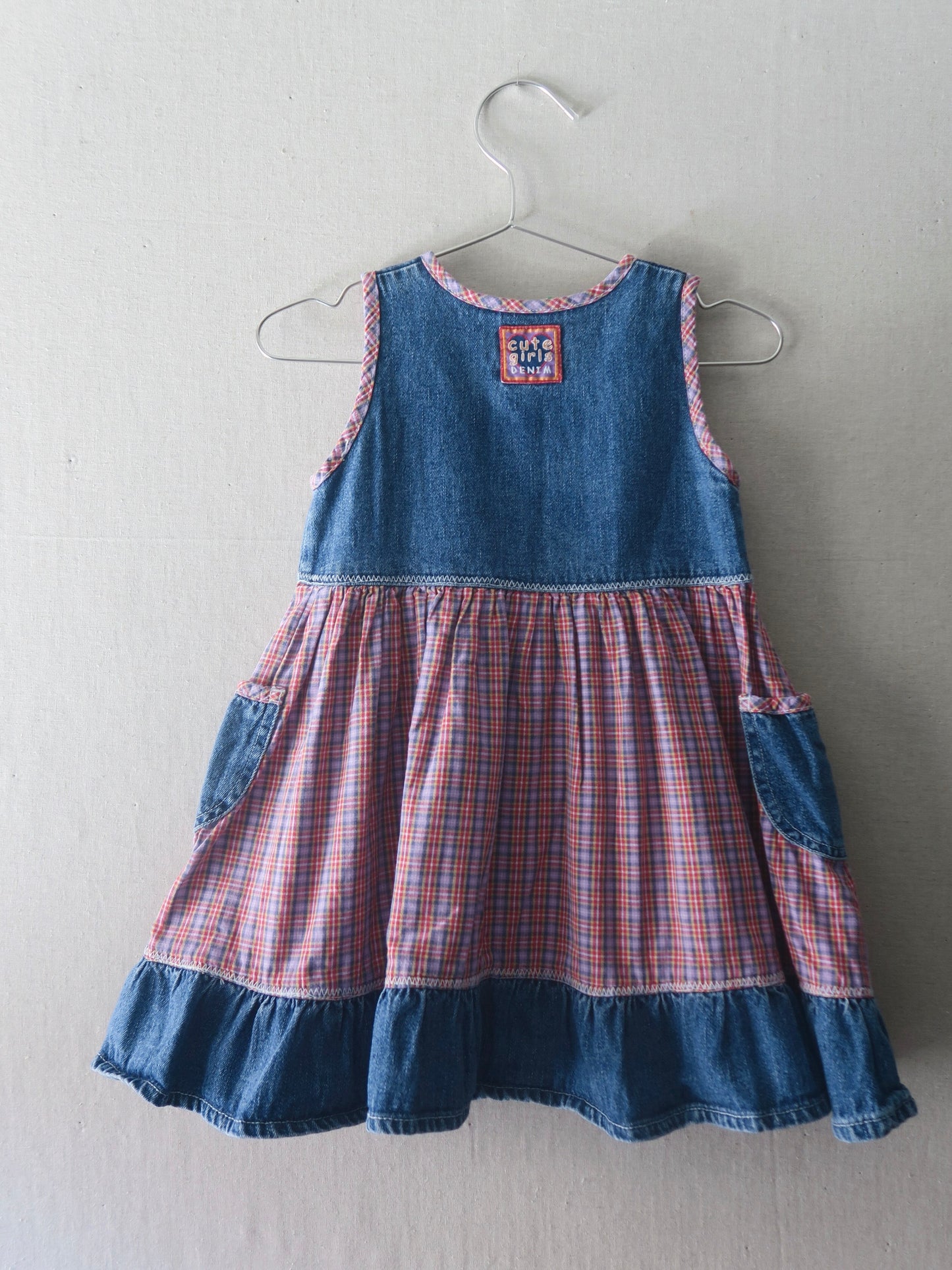 Poppel Pre-loved - Denim kjole m. tern - str. 1,5-2 år