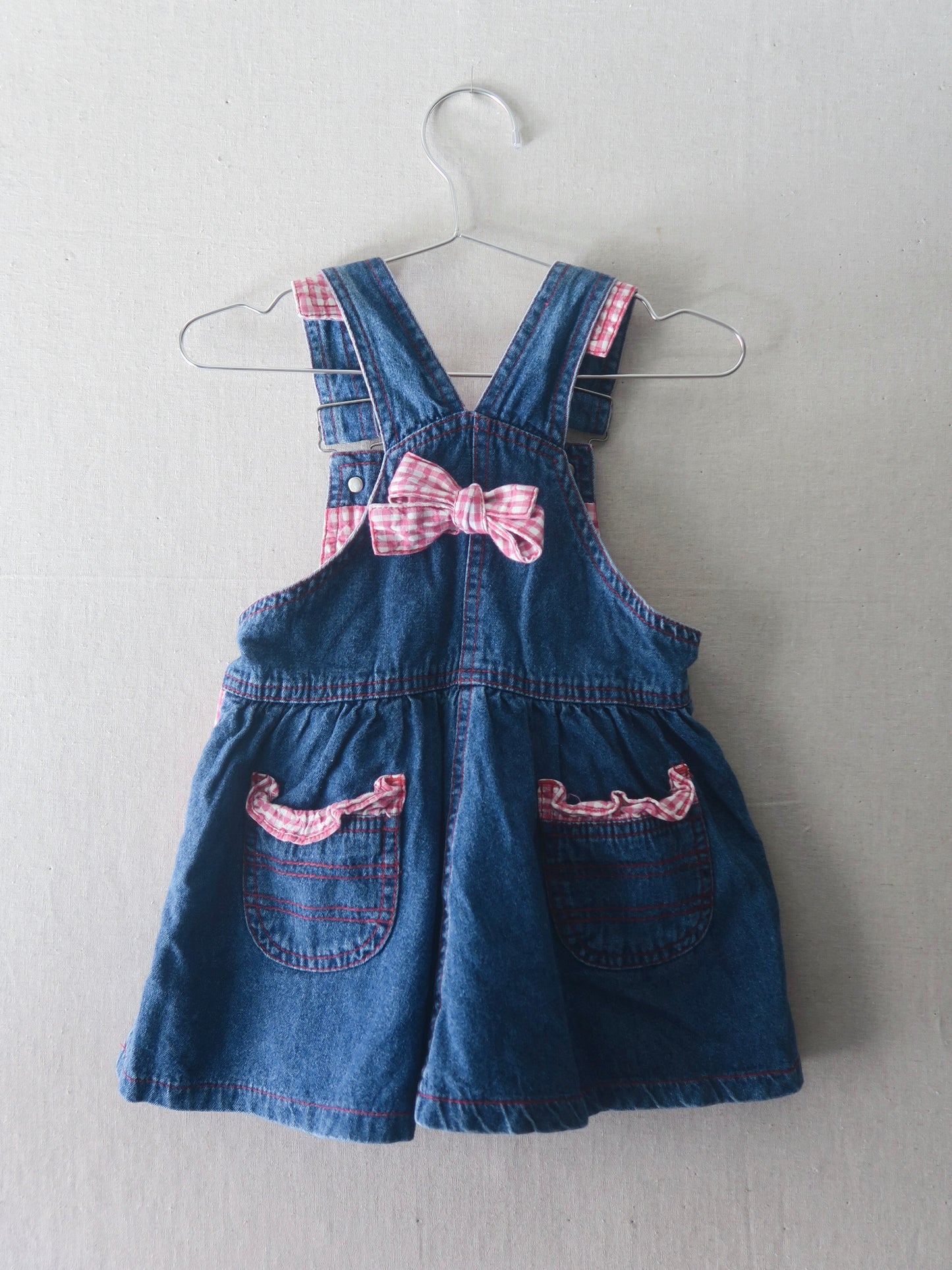 Poppel Pre-loved - Denim spencerkjole m. tern - str. 92