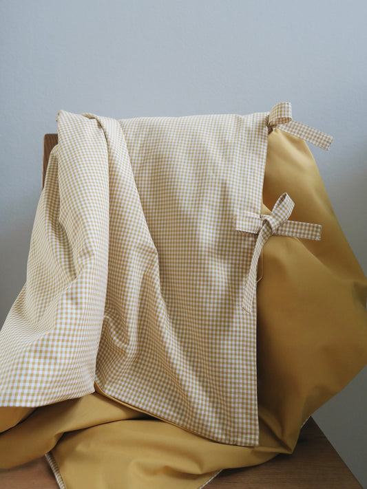 Poppel - Baby dynebetræk - Yellow Gingham