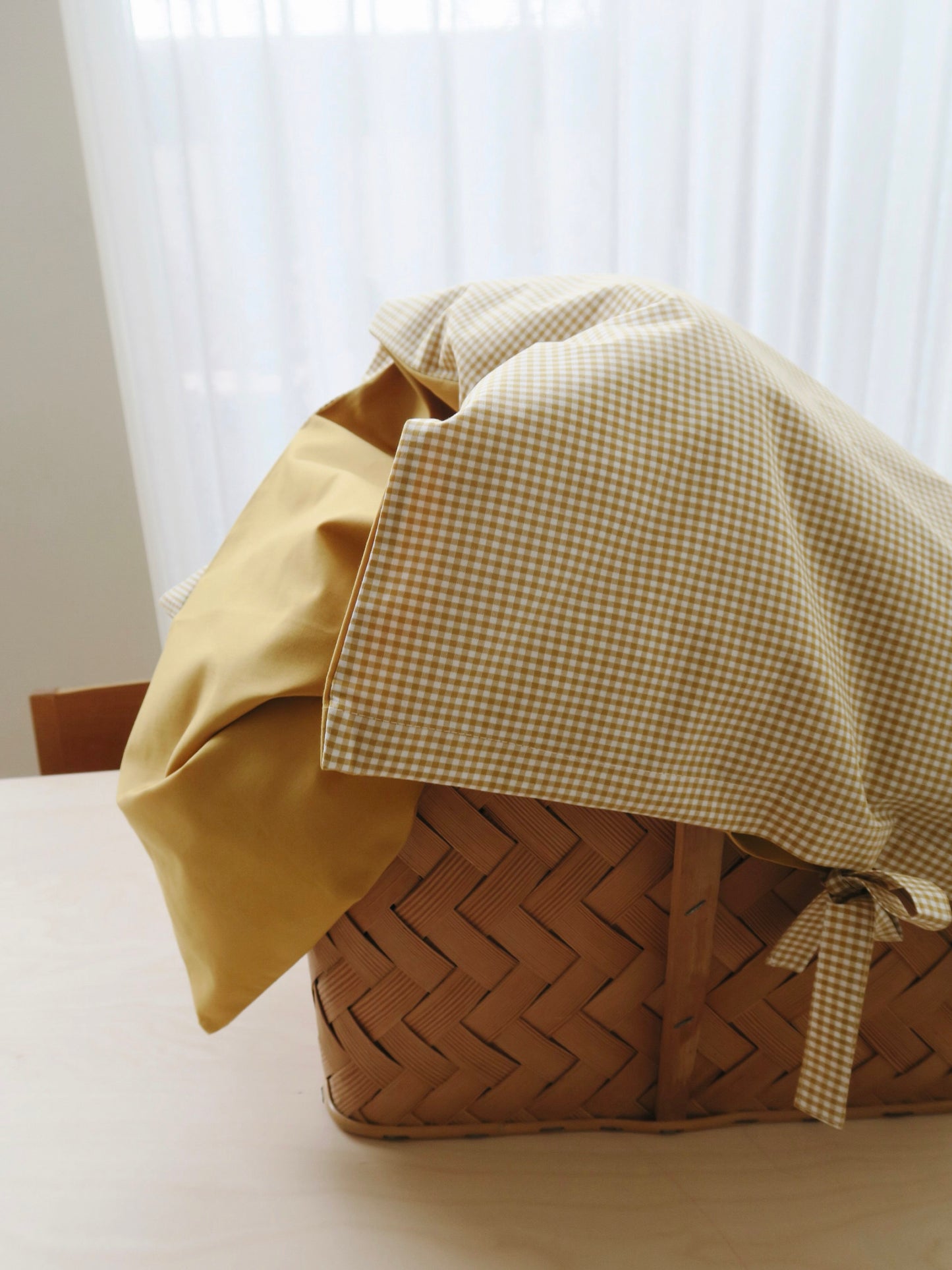 Poppel - Baby dynebetræk - Yellow Gingham