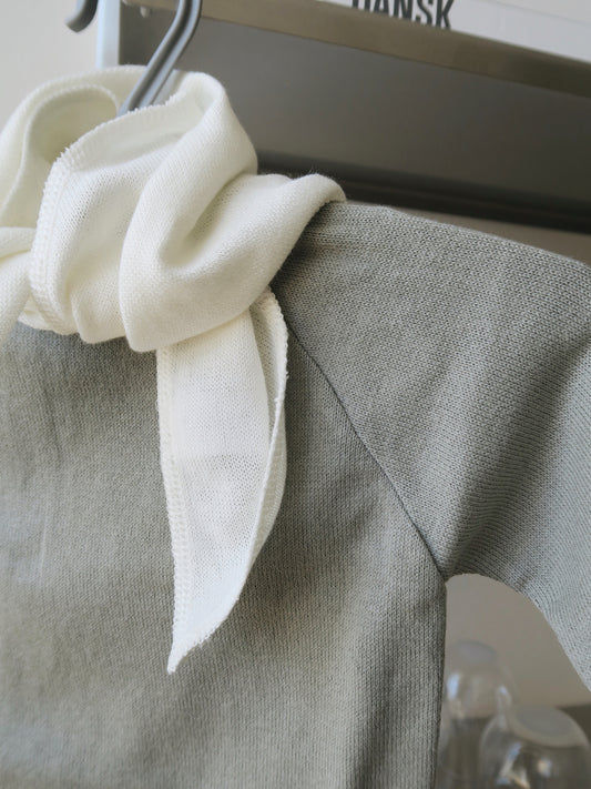 Selana - Fine Knit Cotton Wrap Blouse - Sage Green