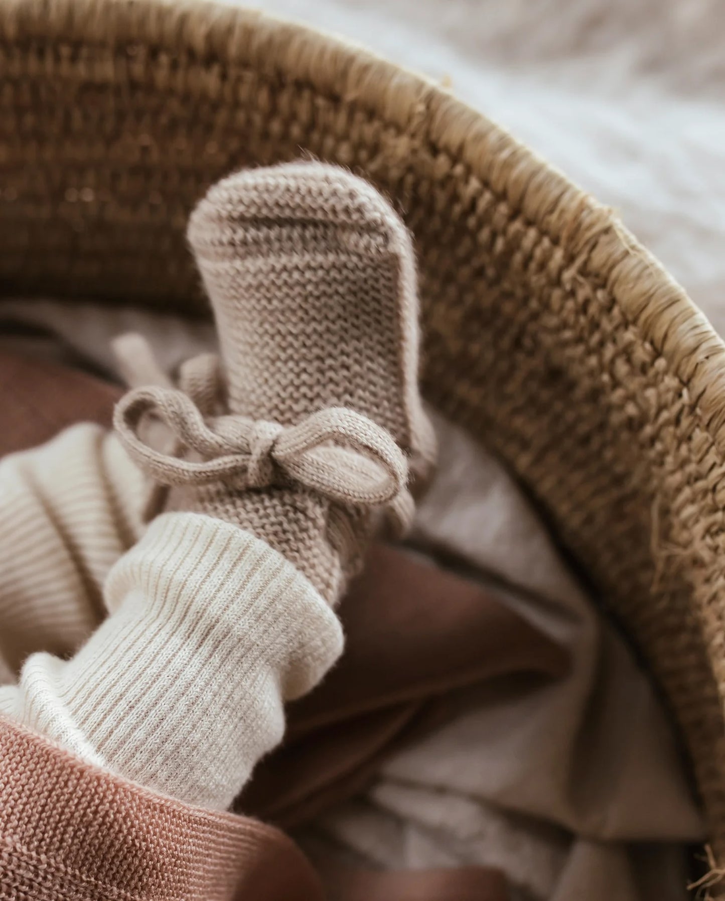 Hvid - Wool Booties - Dark brown, Oat, Off-white & Dark grey melange