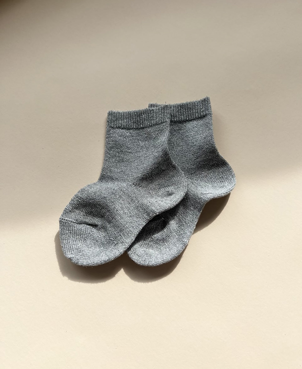 Cóndor - Lurex short socks - Light grey w. silver glitter