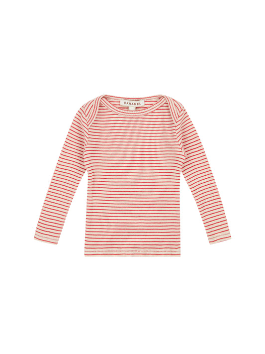 Caramel - Kishon T-shirt - Redcurrant/cream stripe