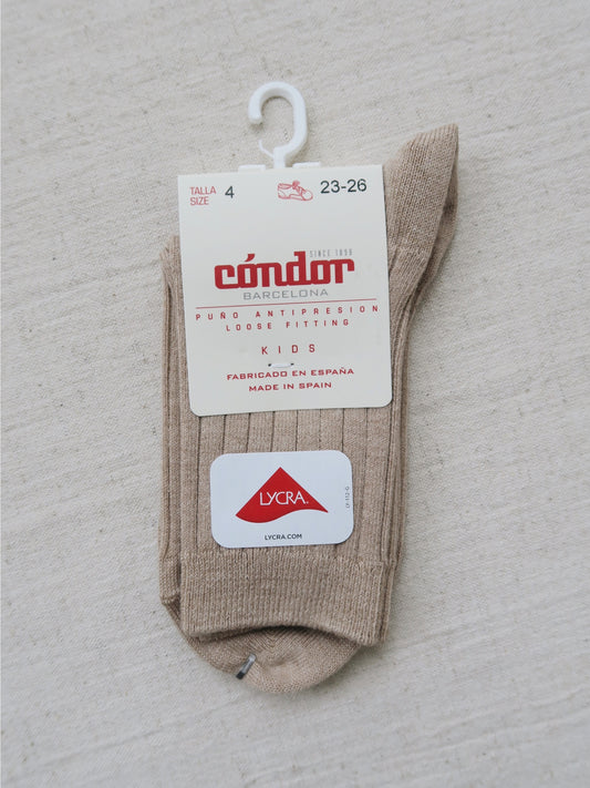 Cóndor - Cotton rib socks - 316 / Nougat