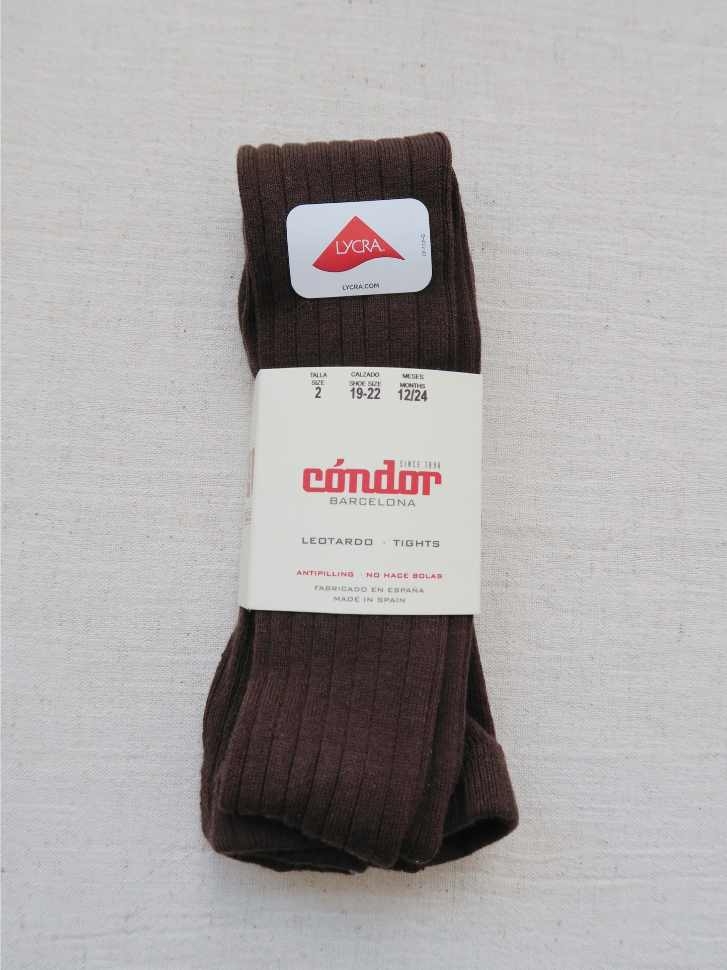 Cóndor - Cotton rib tights - 390 / Dark Brown
