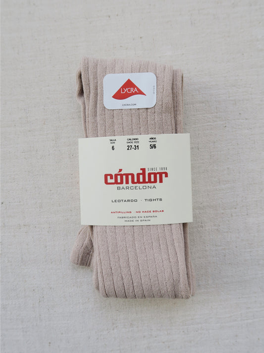 Cóndor - Cotton rib tights - 334 / Stone