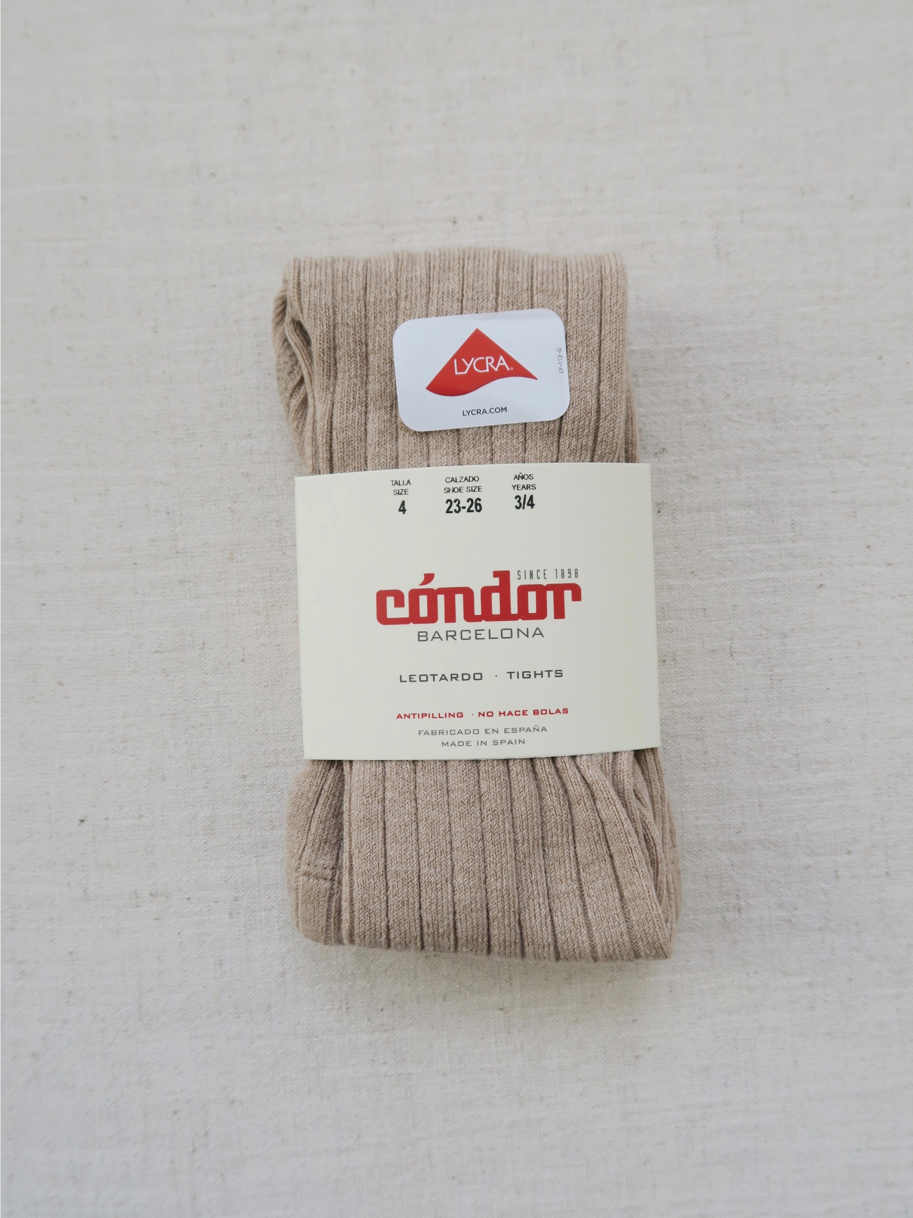 Condor Ribbed Tights Cóndor - Cotton rib tights - 316 / Nougat – Poppel shop