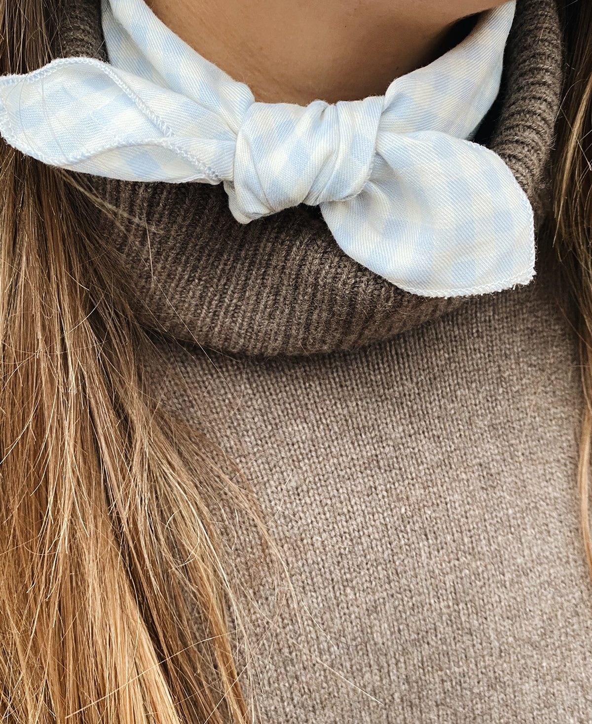 Lalaby - Eddie scarf - Blue gingham – Poppel shop