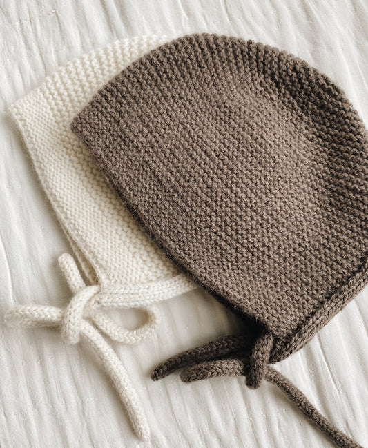 Lalaby - Ivy Cashmere Bonnet - Brown & Natural